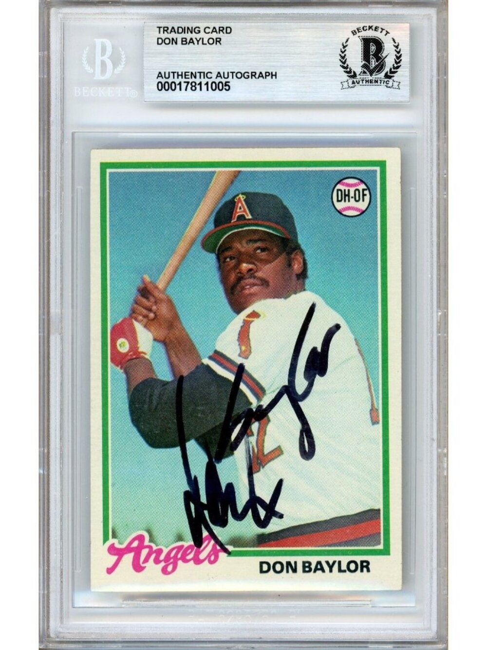Don Baylor Signed 1978 Topps #48 California Angels Beckett BAS Slabbed MLB Auto